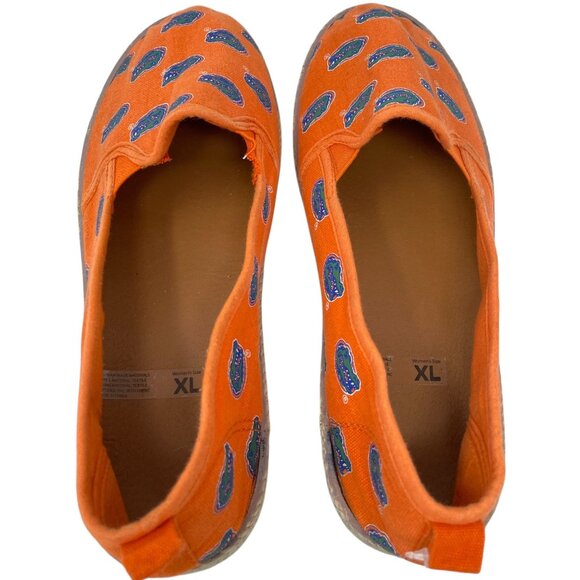 NCAA UF Florida Gators Espadrille Shoes Canvas Slip On Flat Orange Womens 9 - Picture 4 of 12